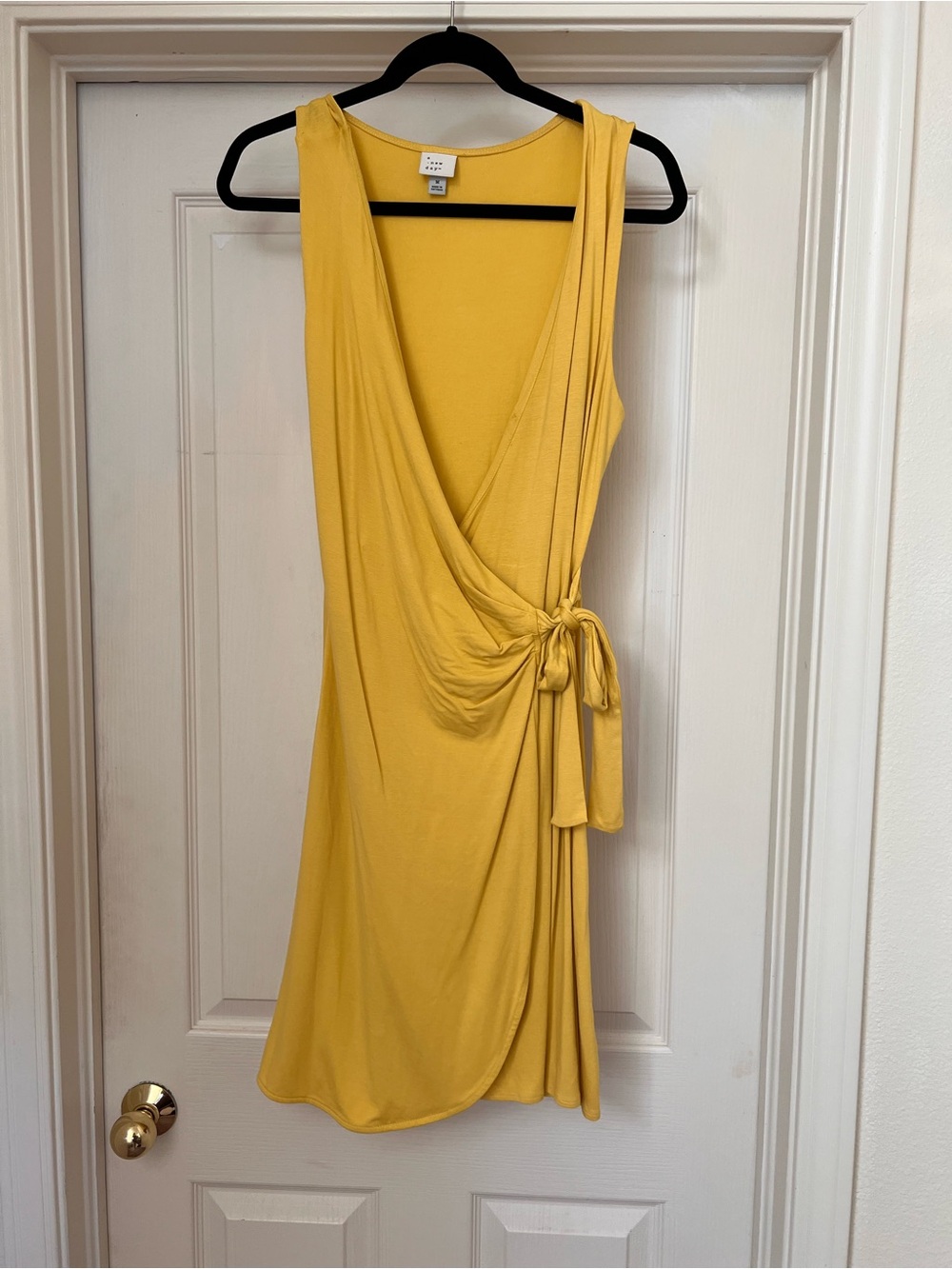 a new day Yellow Sleeveless Wrap Midi Dress with Side Tie 🌻
